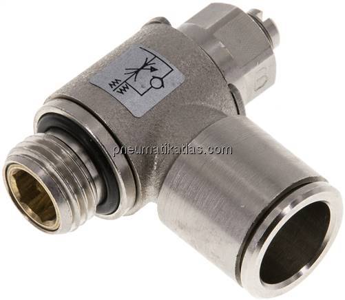 Winkel-Drosselrückschlagventil G 1/4"-12mm,abluftregelnd (Standard)