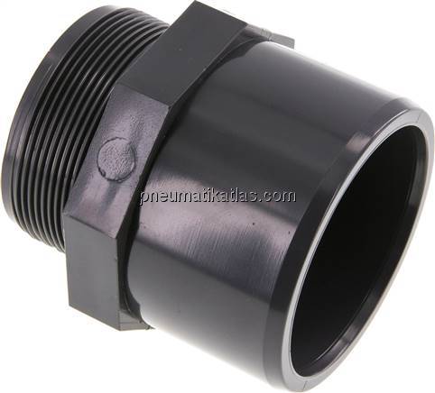 Klebe-Gewindenippel, PVC-U, 75x90mm (ixa)-G 2-1/2" AG