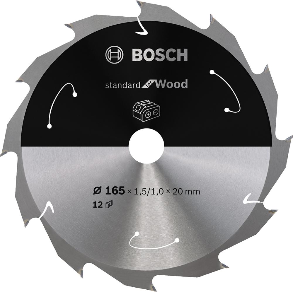 HM-Kreissägeblatt 165x1,5/1x20 12Z Bosch VE à 1 Stück Standard Wood f Akkusägen