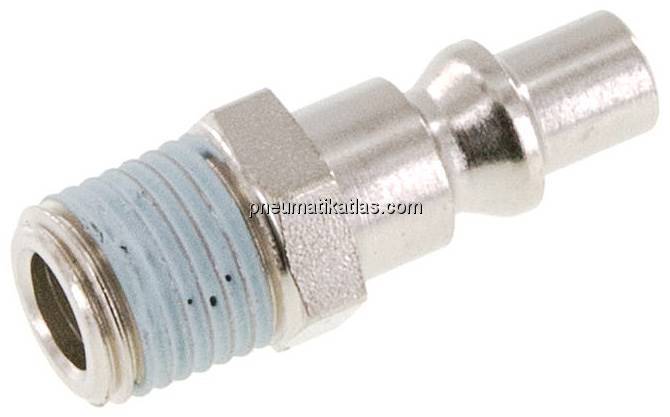 Kupplungsstecker (ARO/ORION) R 1/4"(AG), Stahl gehärtet & vernickelt Kupplungsstecker (ARO/ORION) R 1/4"(AG), Stahl gehärtet & vernickelt