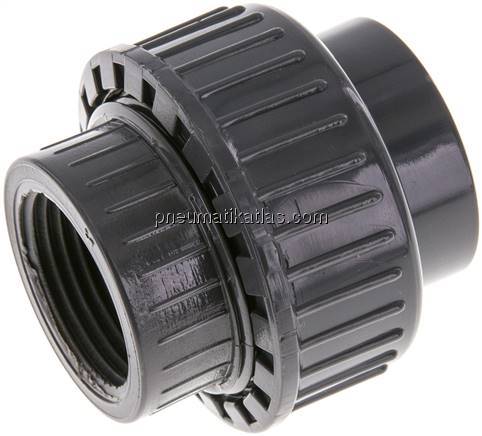 Klebe-/Gewindeverschraubung, PVC-U/ EPDM, 32mmxRp 1" IG