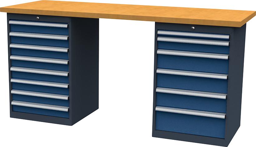 Artikelhauptbild Reihenwerkbank B2000mm 16Schubladen RAL7016/5010