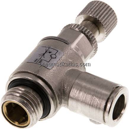 Winkel-Drosselrückschlagventil G 1/4"-8mm,zuluftregelnd