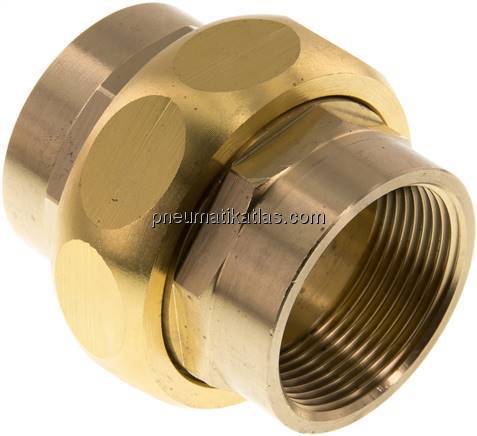 Verschraubung flach dichtend Rp 1-1/2" (IG),Messing