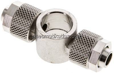 Verschraubung, T-Ringstück G 1/4"-10x8mm, Messing vernickelt
