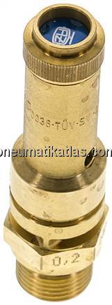 TÜV-Sicherheitsventil G 3/8" (DN8), 0,35 bar, Messing