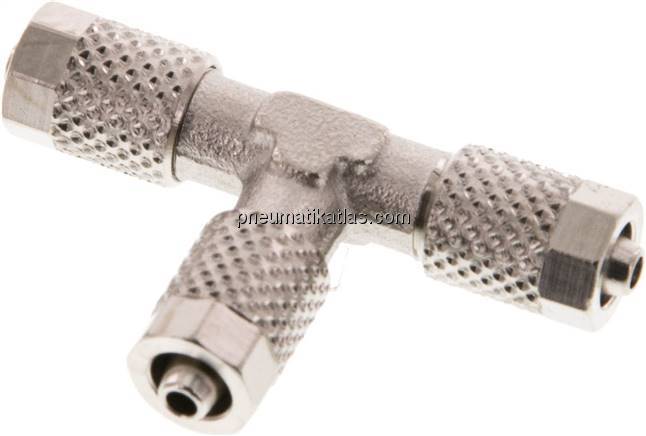 T-Verschraubung 5x3 / 5x3mm, Messing vernickelt T-Verschraubung 5x3 / 5x3mm, Messing vernickelt