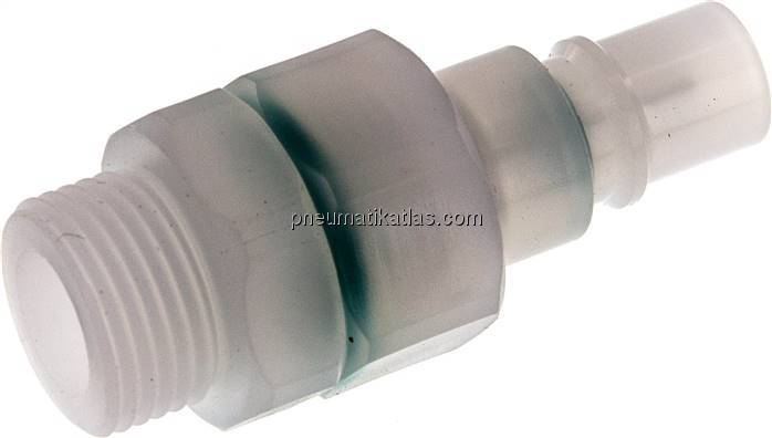 Kupplungsstecker (NW7,2) G 3/8", PVDF absperrend