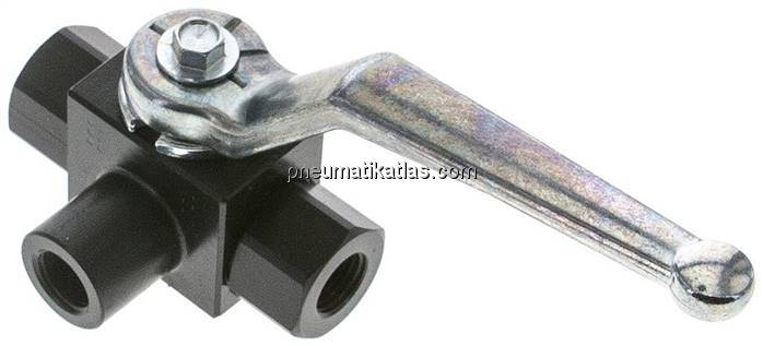 Hochdruck-3-Wege Kugelhahn, T-Bohrung, G 1/4", 0 - 400bar