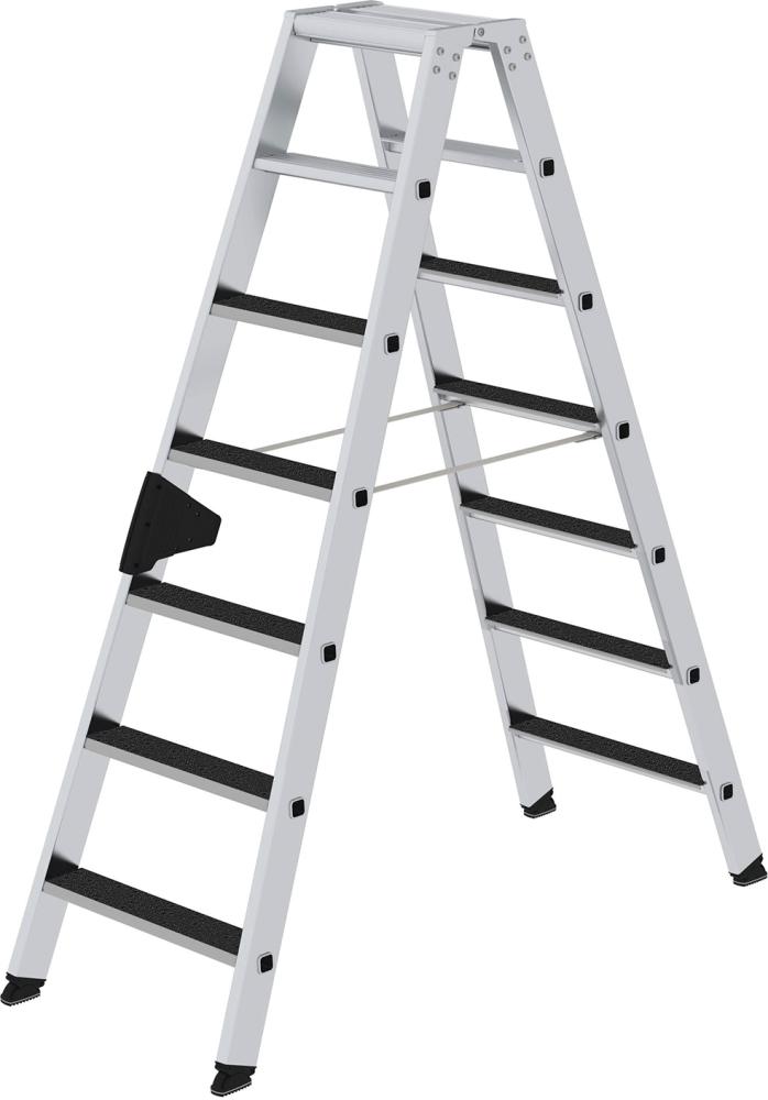 Alu-Stehleiter 2x7 Stufen clip-step R13 Gesamthöhe 1,61 m Arbeitshöhe bis 3,15 m