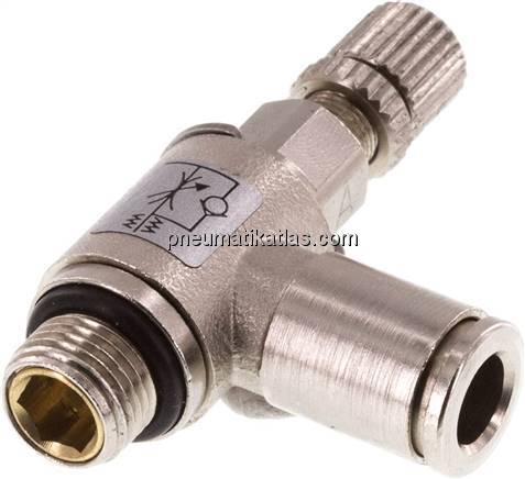 Winkel-Drosselrückschlagventil G 1/8"-6mm,zuluftregelnd