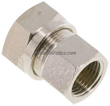 Aufschraub-Schneidringverschr. 18 L (M26x1,5)-G 1/2", Messing vernickelt