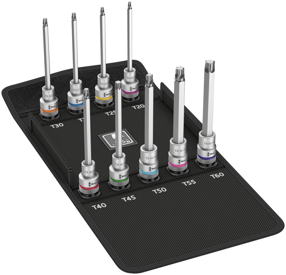 Schraubendrehereinsatz- Satz lang mit Haltefunktion Torx 1/2" 9-teilig Wera Schraubendrehereinsatz- Satz lang mit Haltefunktion Torx 1/2" 9-teilig Wera