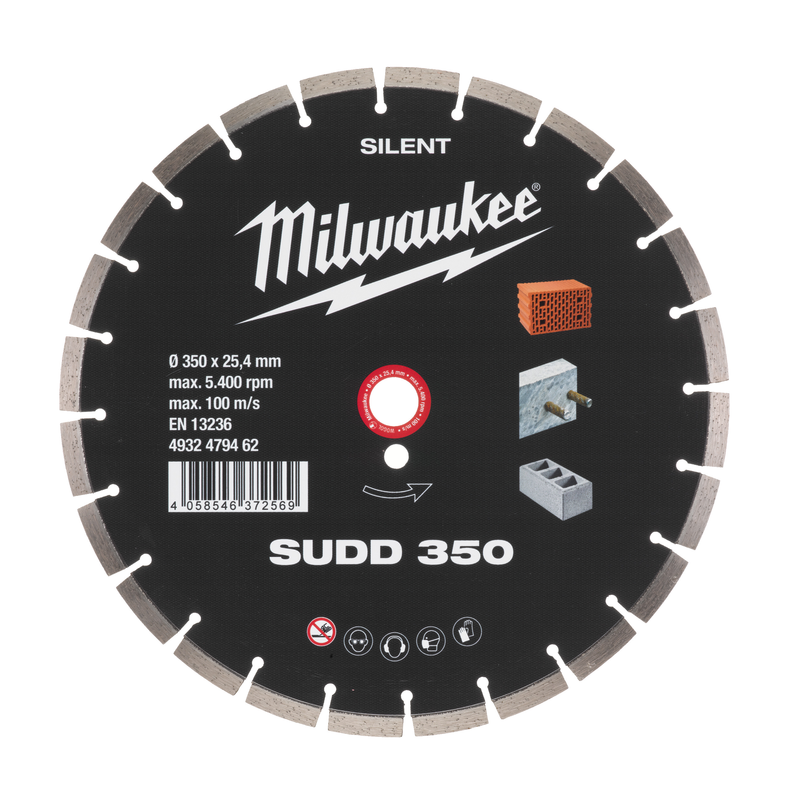 Diamanttrennscheibe Silent SUDD 350 mm für harte Materialien