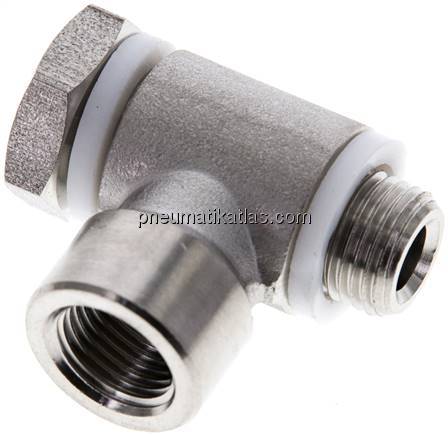 Winkel-Verschraubung G 1/8" AG/IG, 1.4404, Hohlschraube