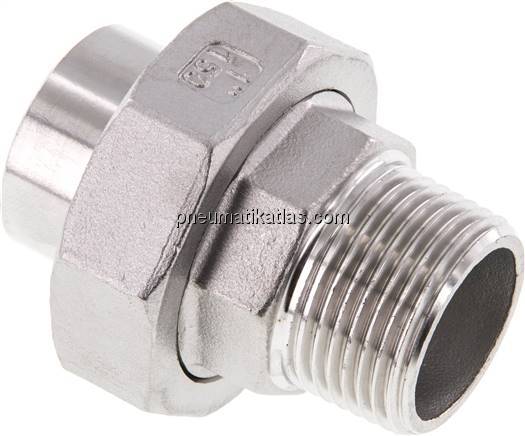 Anschweißverschraubung flach dicht. R 1"(AG)-33,7mm
