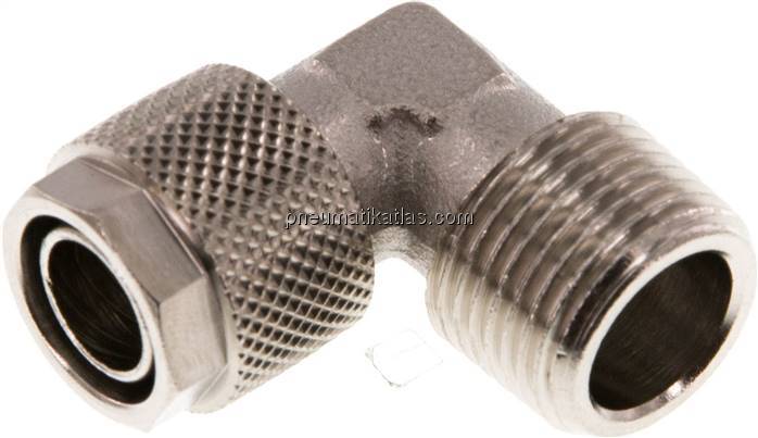 Winkel-Verschraubung R 3/8"-12x10mm, Messing vernickelt