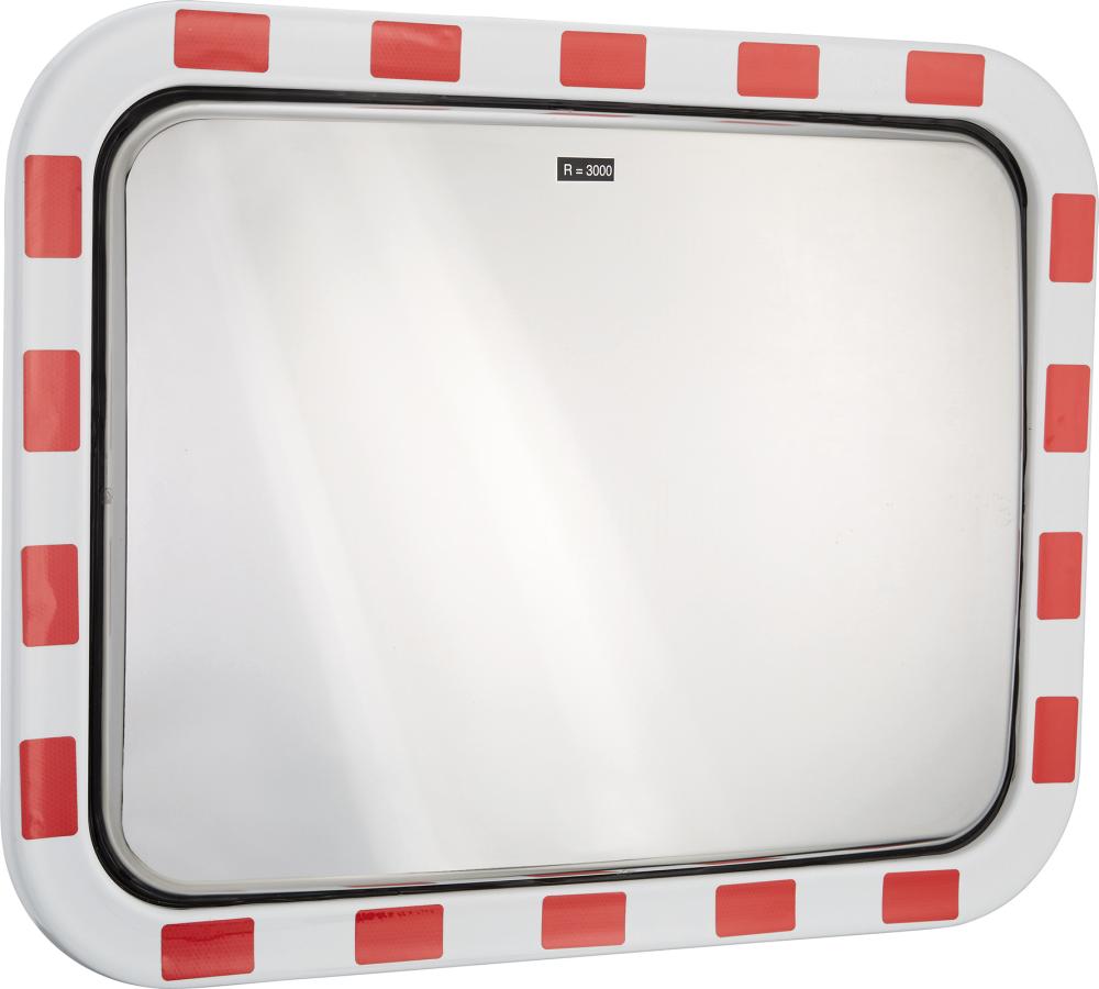 Verkehrsspiegel Eisfrei eckig B800xH600 mm für Außen Inox-Spiegelfläche