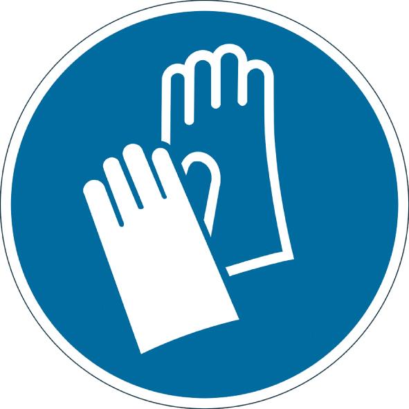 Gebotsaufkleber "Handschutz benutzen" Ø430mm ablösbar