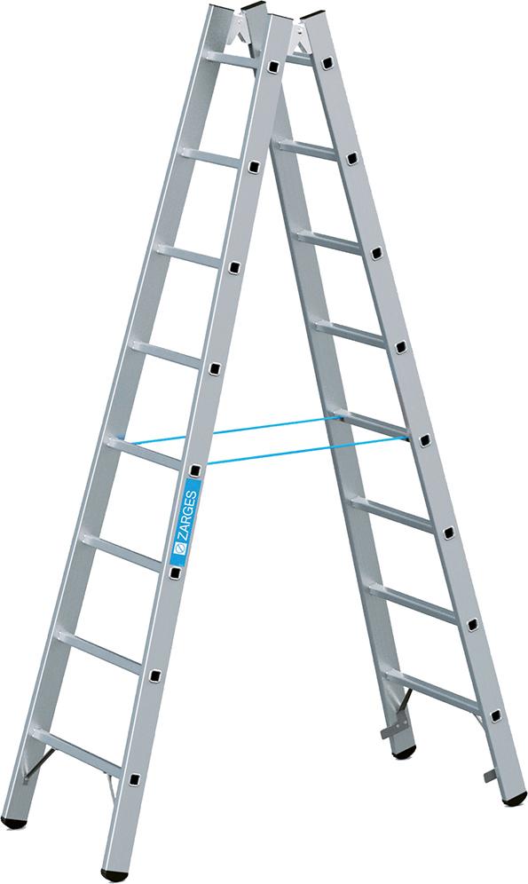 Stehleiter Coni B 2x8 Sprossen Leiterlänge 2,34 m Arbeitshöhe 3,55 m ZARGES