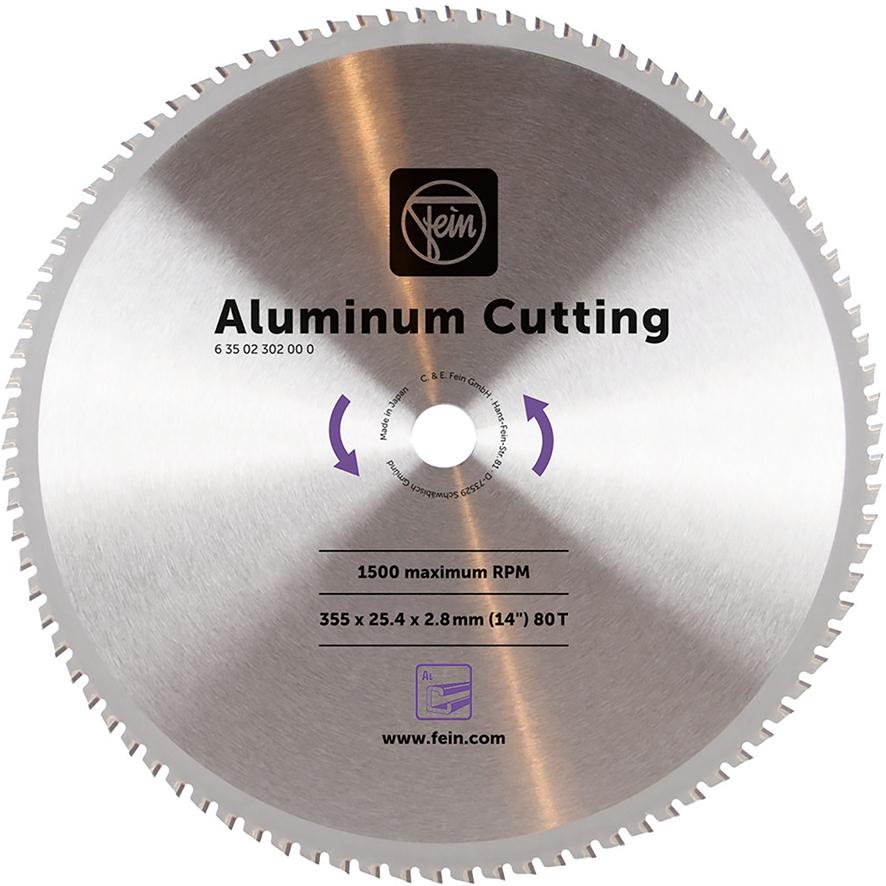 Sägeblatt für Aluminium Ø-355 x 2,8 mm 80Z FEIN