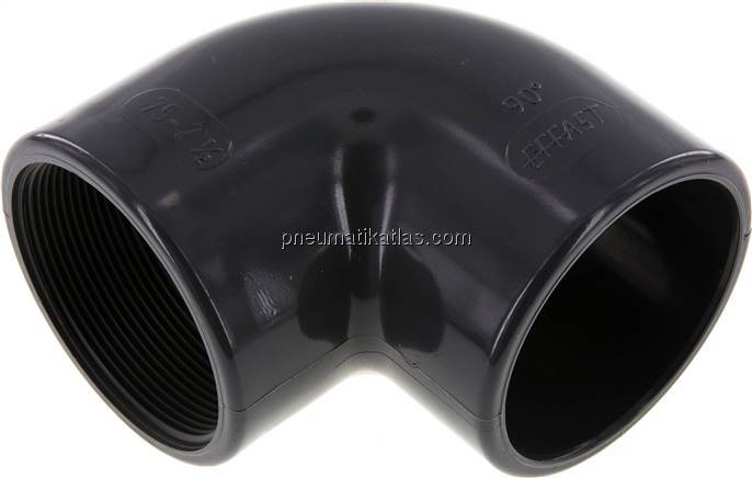 90°-Klebe-Gewindewinkel, PVC-U, 75mmxRp 2-1/2" IG