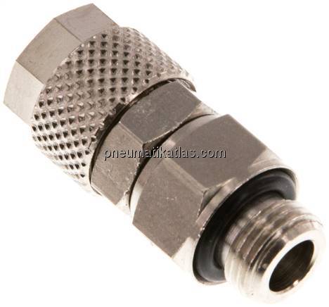 Gerade Drehverschraubung G 1/8"-8x6mm, Messing vernickelt