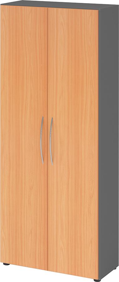 Schrank 4100 BM, 5 OH K: Graphit / F: Buche 80x34,6x188 cm (BxTxH)