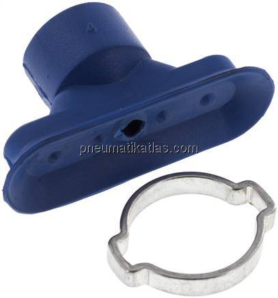 Ovalsauger, 45 x 15mm, Hub 3mm, PUR (65A), blau