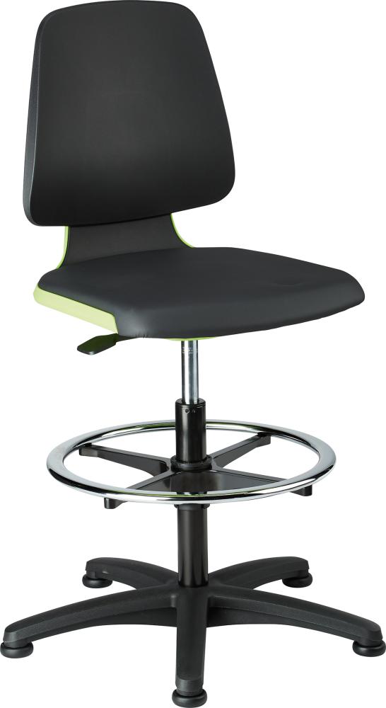 Bimos Arbeitsstuhl Labsit 3, K-Leder grün Sitzhöhe 520-770 mm