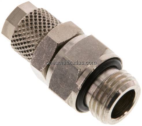 Gerade Drehverschraubung G 1/4"-6x4mm, Messing vernickelt
