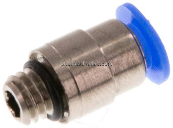 Gerader Steckanschluss M 6-4mm, Mini m. Innensechskt. Gerader Steckanschluss M 6-4mm, Mini m. Innensechskt.