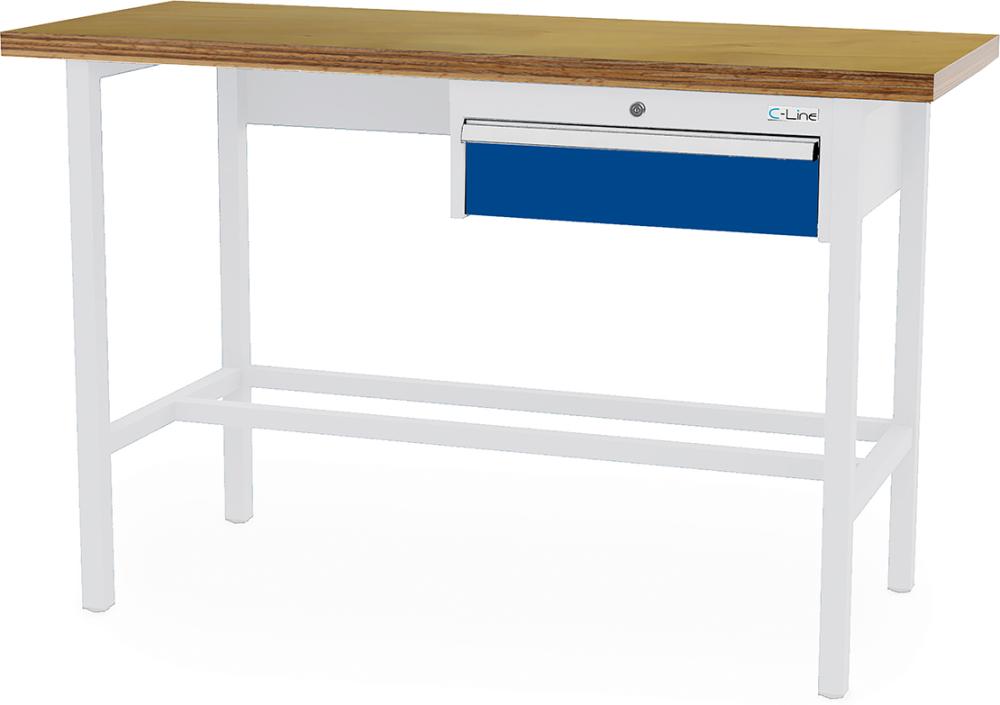 Arbeitstisch B1500mm 1 Schbl. 7035/5010 Forum