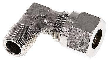 Winkel-Schneidringverschraub. R 1/4"-10 L (M16x1,5), Messing vernickelt Winkel-Schneidringverschraub. R 1/4"-10 L (M16x1,5), Messing vernickelt