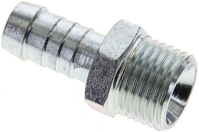 Schlauchnippel M 16x1,5 AG, 9 - 10mm, Stahl verzinkt