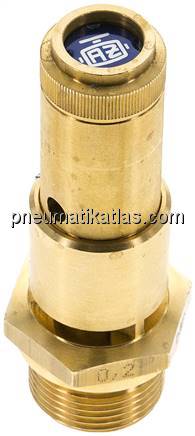 TÜV-Sicherheitsventil G 3/4" (DN10), 0,35 bar, Messing
