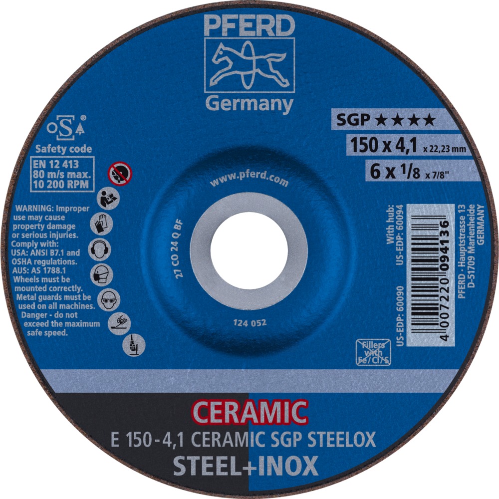 Schruppscheiben E 150-4,1 CERAMIC SGP STEELOX