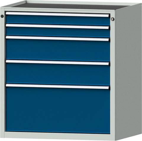 Schubladenschrank 3009 750x600mm, 5 SL,7035/5010