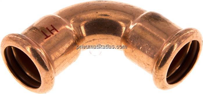 Pressfitting, 90° Bogen, 22mm innen, Kupfer / Kupferlegierung