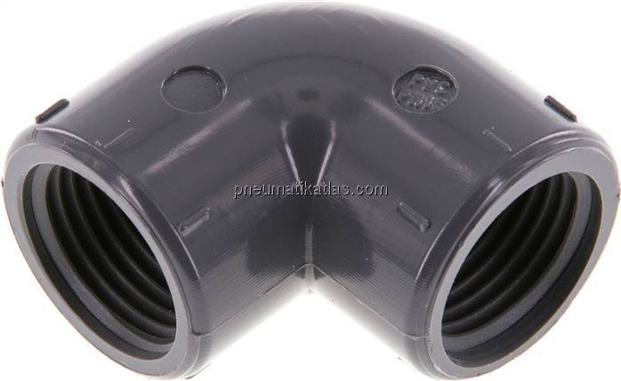 90°-Winkel Rp 1/2" (IG), PVC-U