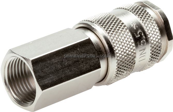 Exemplarische Darstellung: Kupplungsdose mit Innengewinde, ARO / ORION NW 5,5, Kugelverriegelung Exemplarische Darstellung: Kupplungsdose mit Innen