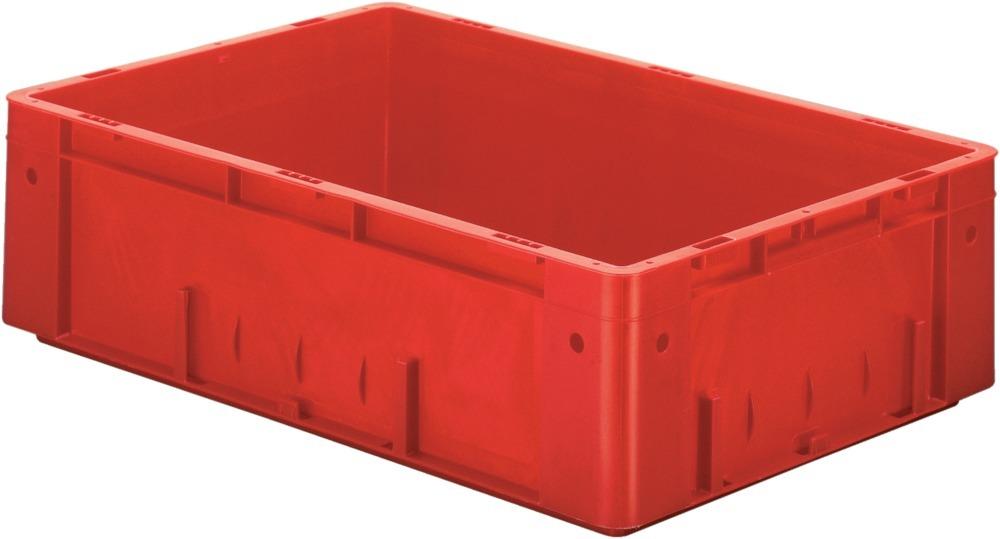Transport-Stapelkasten B600xT400xH175 mm rot Auflast 700kg ohne Griffloch LA-KA-PE