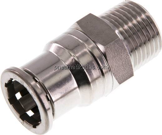 Gerader Steckanschluss R 1/2"-16mm, IQS-Edelstahl