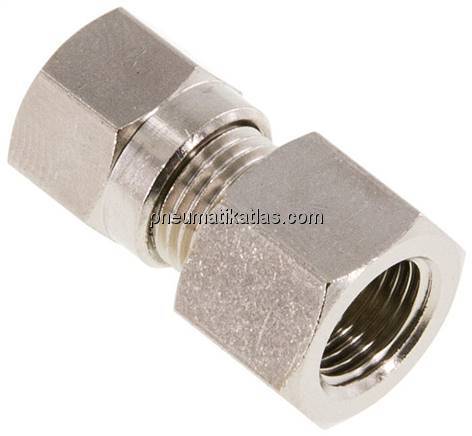 Aufschraub-Schneidringverschr. 6 LL (M10x1)-G 1/8", Messing vernickelt