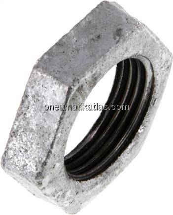 Gegenmutter Rp 3/4", Temperguss verzinkt