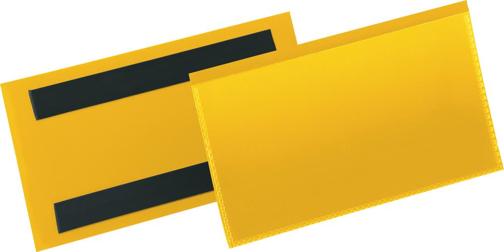 Etikettentasche B150xH67 mm gelb, magnetisch VE 50 Stück