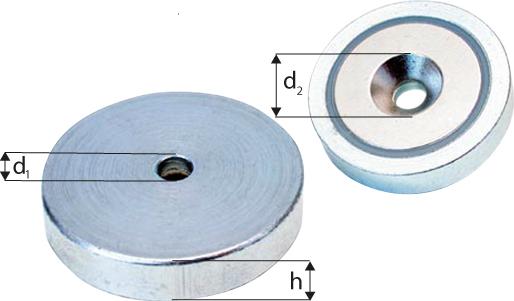 Nedoym-Magnet-Flachgreifer m.Bohr.40 x 8,0mm Beloh