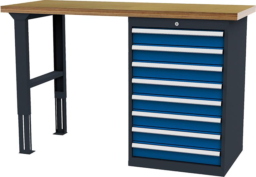 Artikelhauptbild Reihenwerkbank B1500mm 8 Schubladen RAL7016/5010