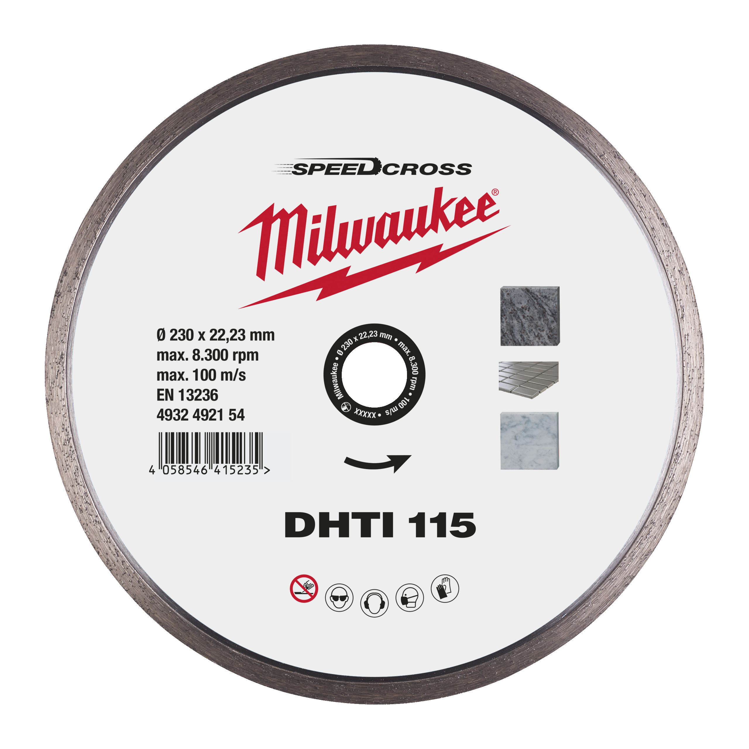 Speedcross Diamanttrennscheibe DHTi 115 mm Keramik u. Naturstein, geschlossen