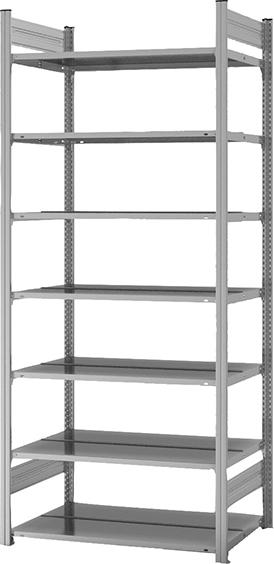 Grundregal zerlegt HZG 23610 DA, 7 Böden 2350x600x1000mm verzinkt